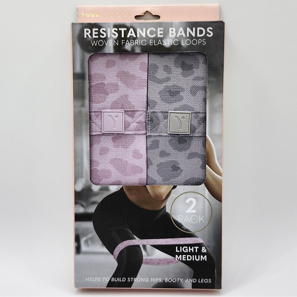 Yogalicious Resistance Bands 2 Pack - Woven Fabric Elastic Loops (NIP)